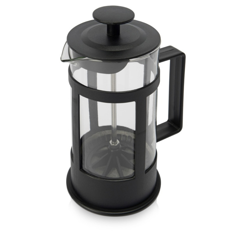 Подарочный набор с чаем, кружкой и френч-прессом "Чаепитие", черный