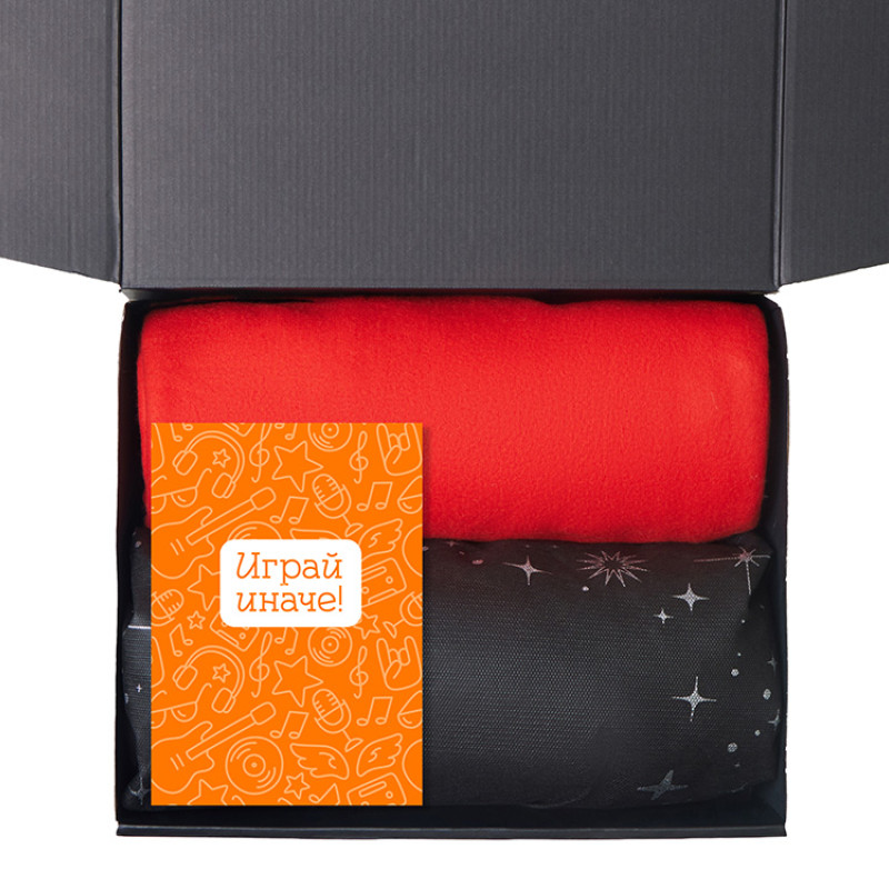 Подарочный набор с пледом, свечой и диффузором, красный