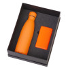 Подарочный набор с термобутылкой и повербанком С1, 5000 mAh, оранжевый