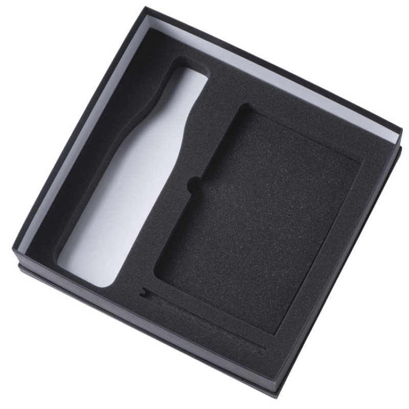 Подарочный набор с блокнотом С1, металлической ручкой и термобутылкой, черный