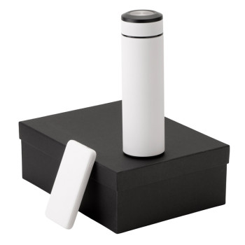 Подарочный набор с термосом и повербанком С2, белый