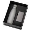 Подарочный набор с термобутылкой и повербанком С2, серый