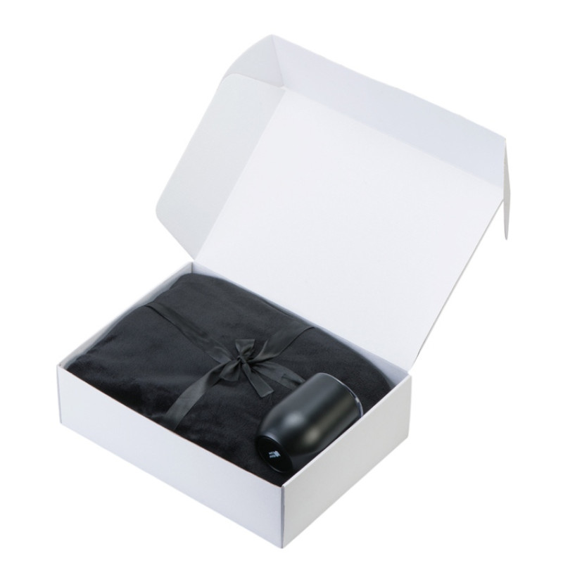 Подарочный набор «Dreamy hygge» 2.0 с пледом и термокружкой, черный