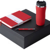 Подарочный набор с блокнотом С2, металлической ручкой и термокружкой, красный