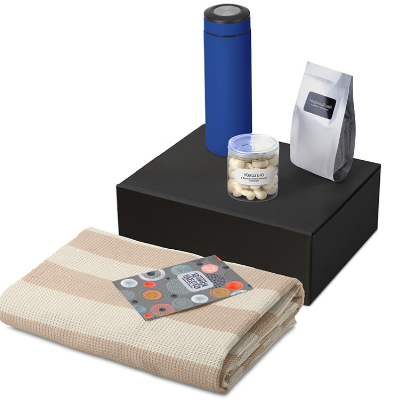 Подарочный набор «Re:y. Warm» с пледом, термосом и чаем