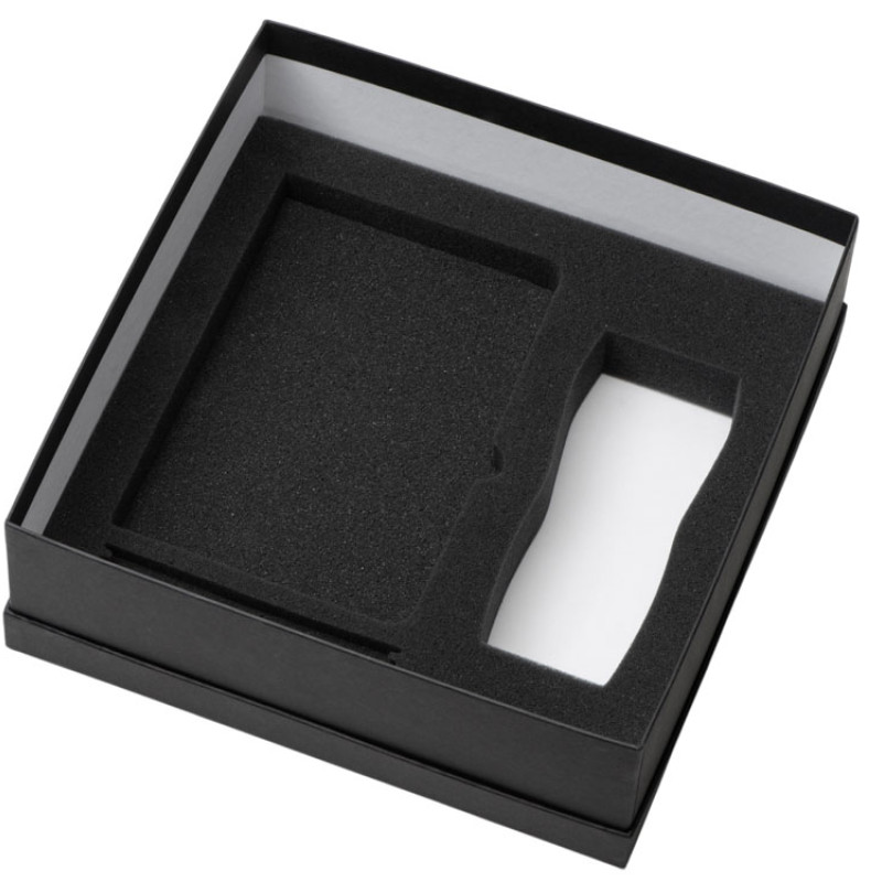 Подарочный набор с блокнотом С3, металлической ручкой и термокружкой, темно-синий