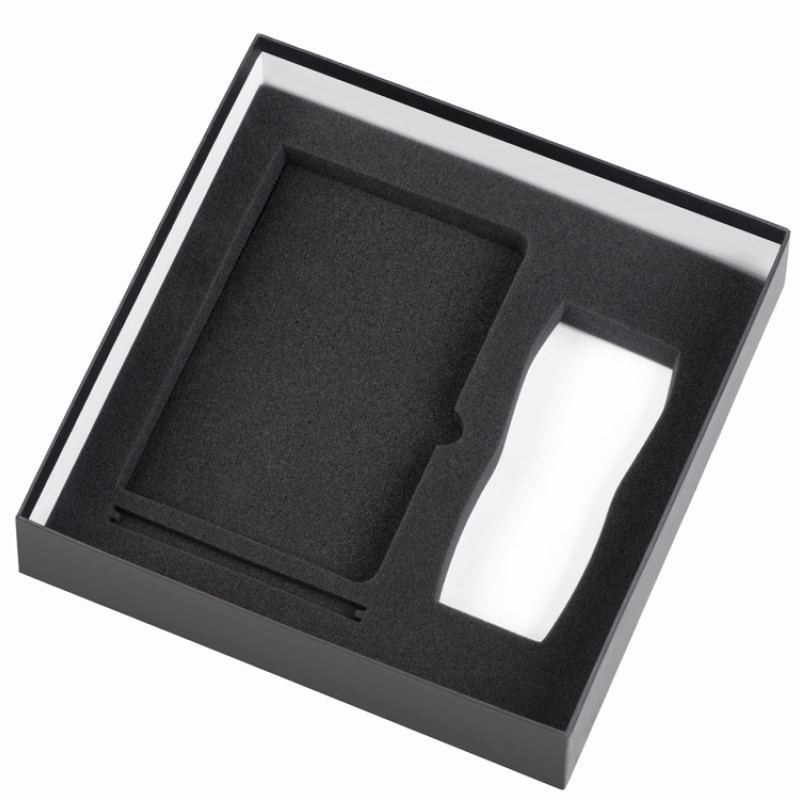 Подарочный набор с блокнотом С1, металлической ручкой и термокружкой, серый