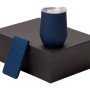 Подарочный набор с термокружкой и повербанком С2, 10000 mAh, темно-синий