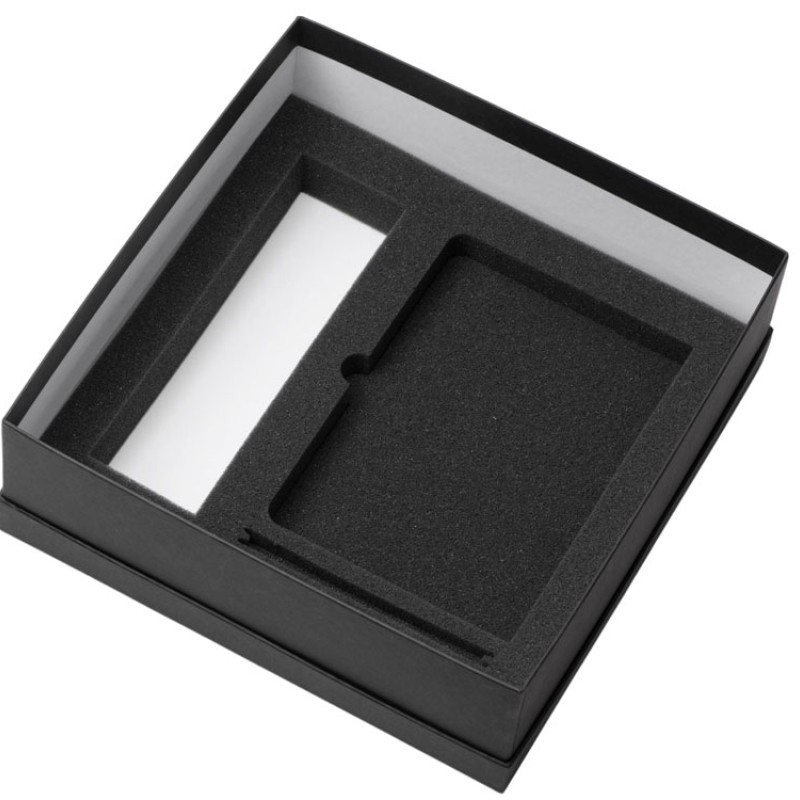 Подарочный набор с блокнотом С3, металлической ручкой и термосом, черный