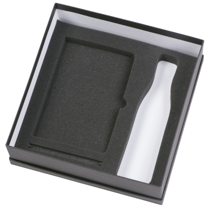 Подарочный набор с блокнотом С2, металлической ручкой и термобутылкой, красный