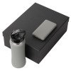 Подарочный набор с бутылкой для воды и повербанком С2, 10000 mAh, серый Подарочный набор с бутылкой для воды и повербанком С2, 10000 mAh, серый
