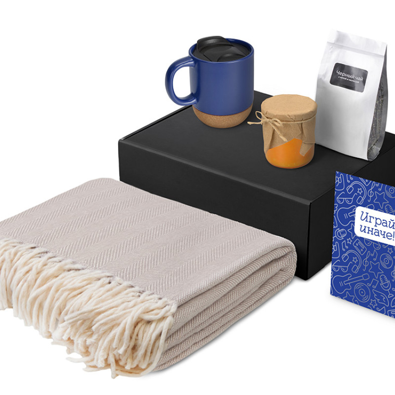 Подарочный набор «Re:y. Nest» с пледом, кружкой и вареньем