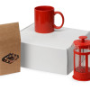 Подарочный набор с чаем, кружкой и френч-прессом "Чаепитие", красный