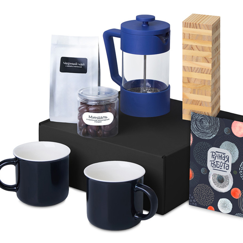 Подарочный набор «Re:y. Together»  с френчпрессом, кружками и дженгой