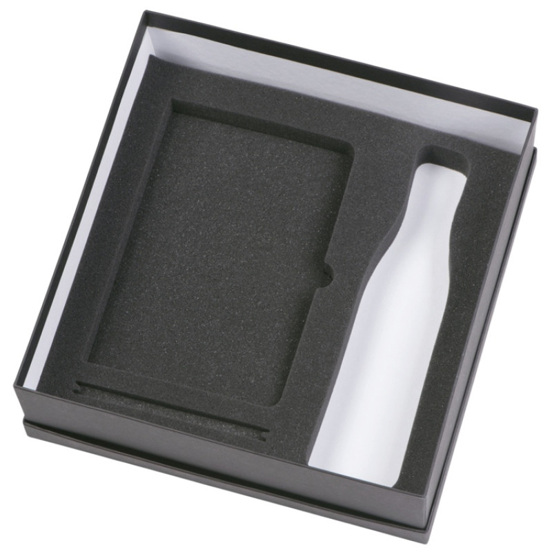 Подарочный набор c блокнотом C1, ручкой и термобутылкой, оранжевый