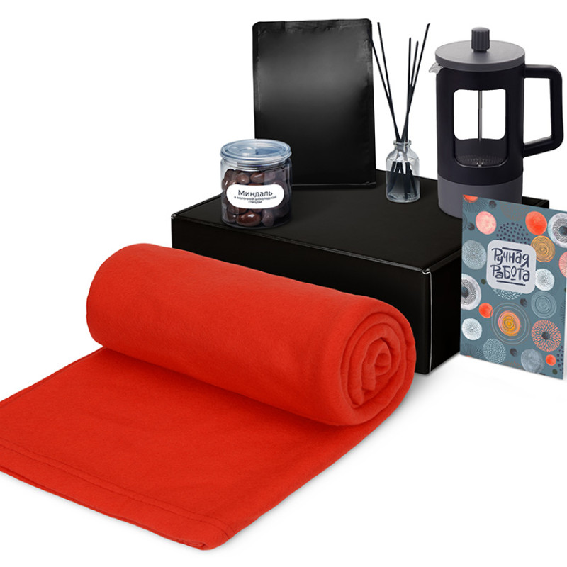 Подарочный набор «Re:y. Vive» с пледом, френч-прессом и кофе