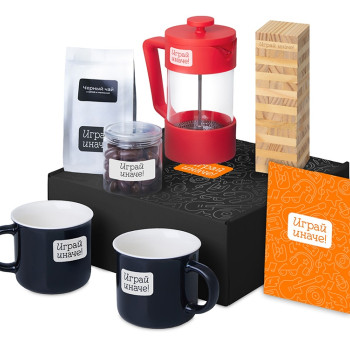 Подарочный набор «Re:y. Together»  с френчпрессом, кружками и дженгой