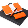 Подарочный набор c блокнотом С2, ручкой и повербанком 10000 mAh, оранжевый