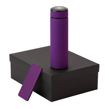 Подарочный набор с термосом и повербанком С1, фиолетовый