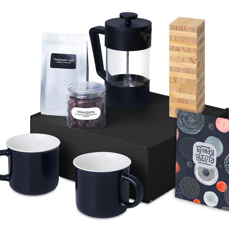 Подарочный набор «Re:y. Together»  с френчпрессом, кружками и дженгой