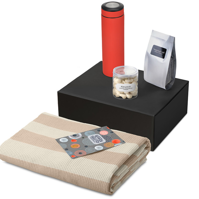 Подарочный набор «Re:y. Warm» с пледом, термосом и чаем