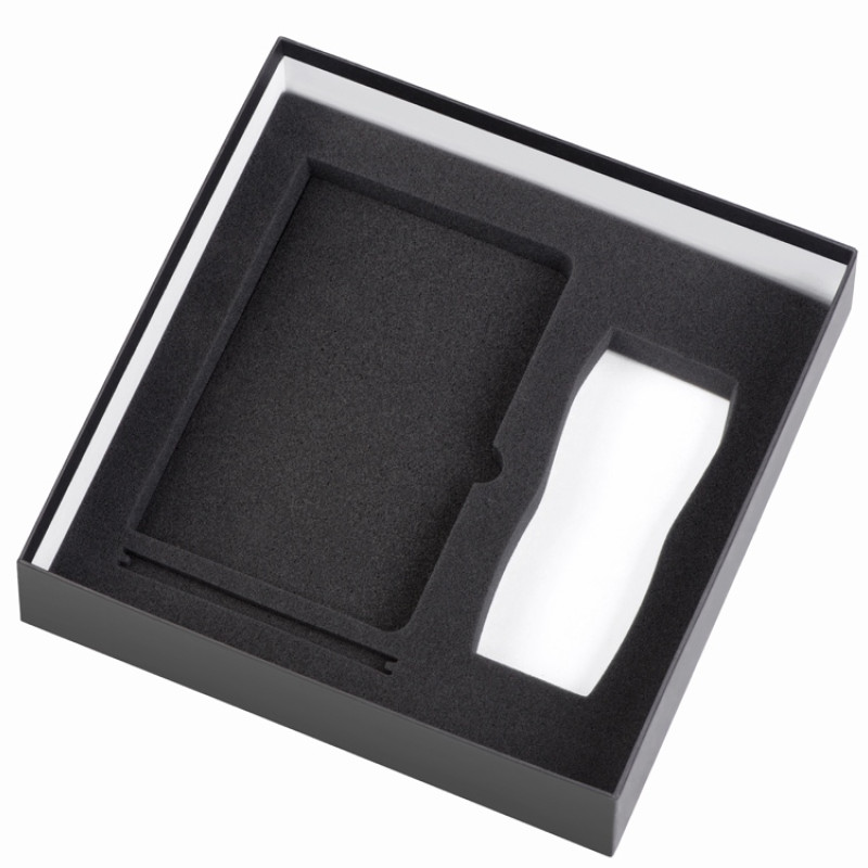 Подарочный набор с блокнотом С1, металлической ручкой и термокружкой, фиолетовый