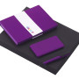 Подарочный набор c блокнотом С1, ручкой и повербанком 5000 mAh, фиолетовый