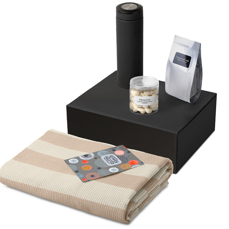 Подарочный набор «Re:y. Warm» с пледом, термосом и чаем