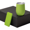 Подарочный набор с термокружкой и повербанком С2, 10000 mAh, зеленое яблоко