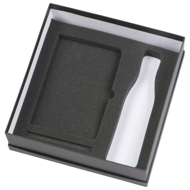 Подарочный набор c блокнотом C2, ручкой и термобутылкой, оранжевый