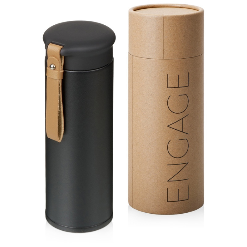 Подарочный набор с пледом, термосом "Cozy hygge" 2.0, черный