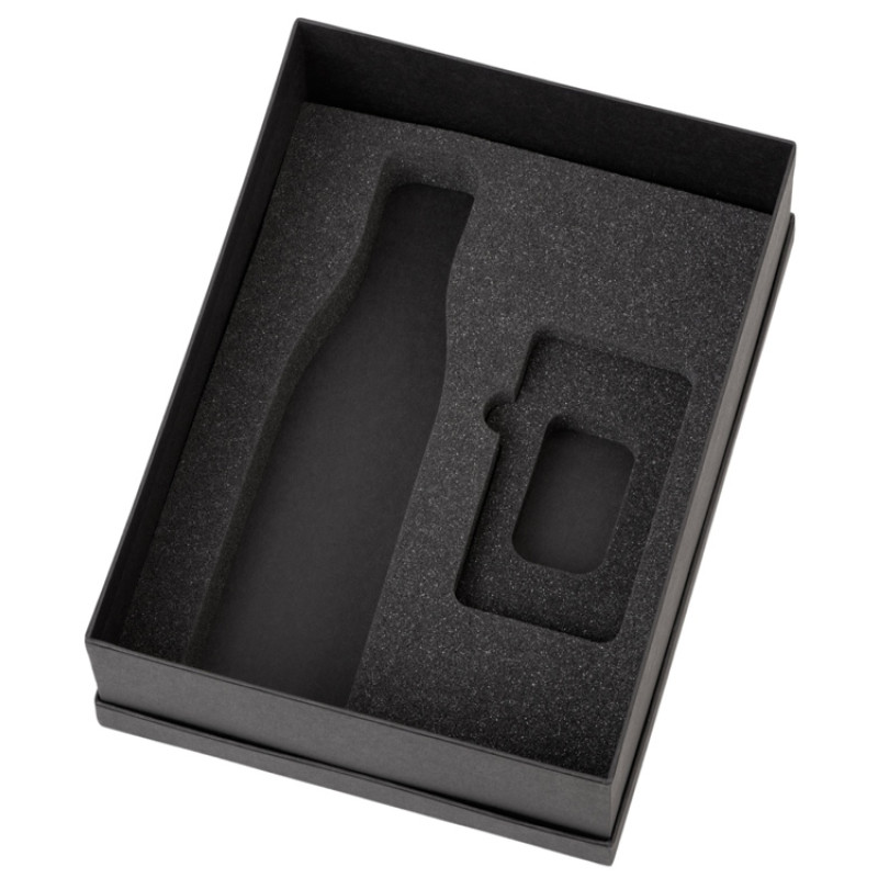 Подарочный набор с термобутылкой и повербанком С2, черный