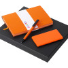 Подарочный набор c блокнотом С1, ручкой и повербанком 5000 mAh,  оранжевый