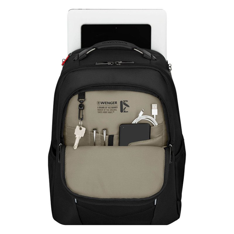 Рюкзак WENGER ALTAIR 15.6", черный, переработанный ПЭТ/Полиэстер, 32х21х44 см, 22 л.