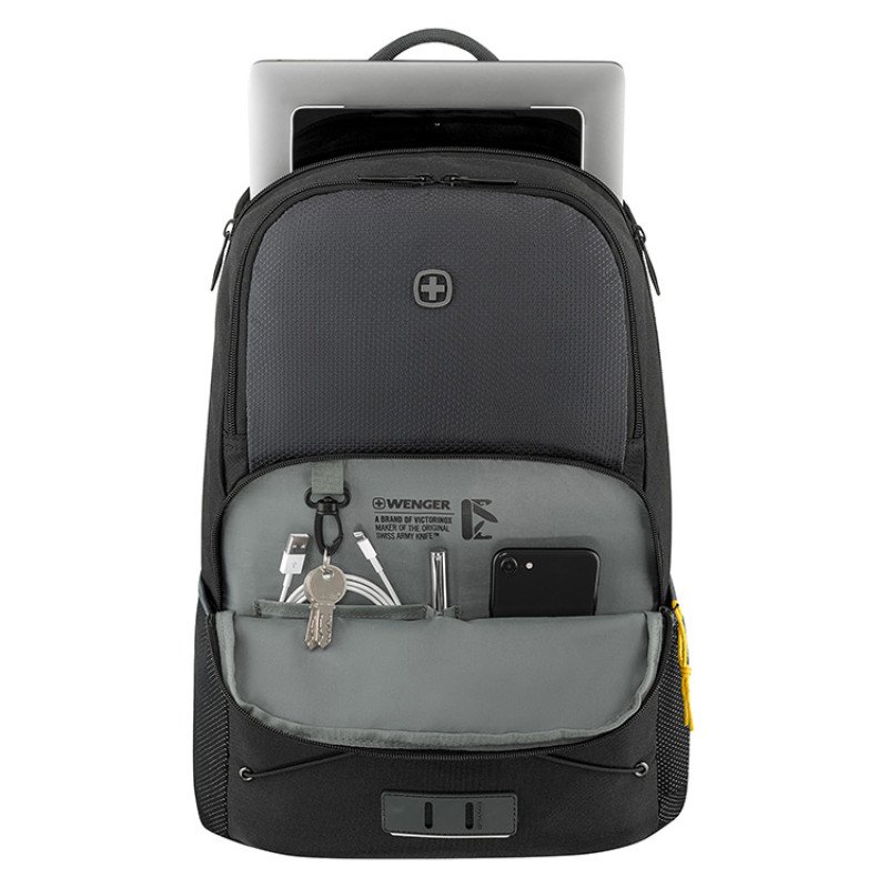 Рюкзак WENGER Trayl 15.6", чёрный, переработанный ПЭТ, 34 x 20 x 45 см, 22 л.