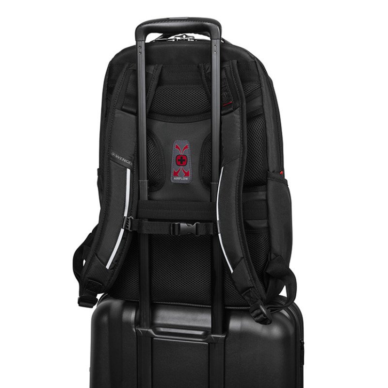 Рюкзак WENGER Cosmic 17", чёрный, переработанный ПЭТ/ПВХ/полиэстер, 34 x 23 x 49 см, 30 л