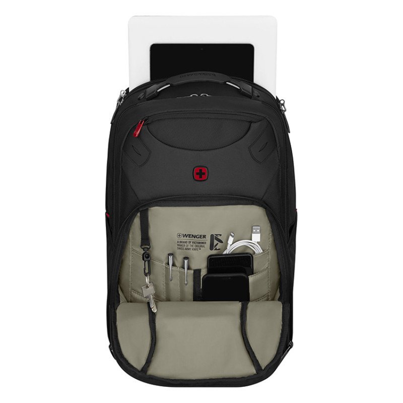 Рюкзак WENGER Cosmic 17", чёрный, переработанный ПЭТ/ПВХ/полиэстер, 34 x 23 x 49 см, 30 л