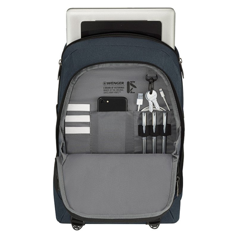 Рюкзак WENGER Oryson 16", серый/чёрный, переработанный ПЭТ/Полиэстер, 32х45х19 см, 25 л.