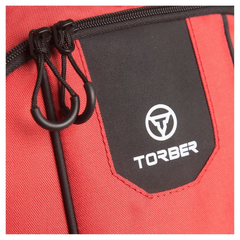 Рюкзак TORBER РАКЕТА с отделением для ноутбука 15,6", красный, полиэстер 600D, 46 х 30 x 13 см