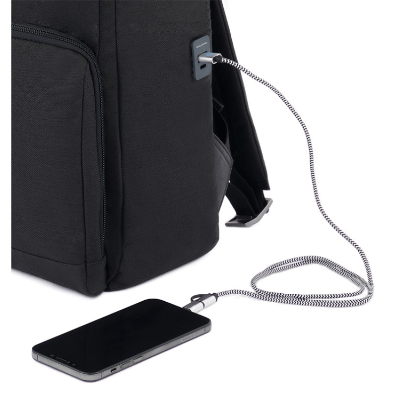 Рюкзак с отделением для ноутбука, Piquadro BRE, Черный