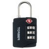 Замок кодовый TSA TORBER, черный, цинковый сплав, 3,3 x 1,4 x 6,4 см