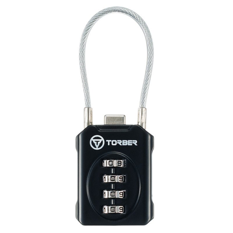 Замок кодовый TORBER, черный, цинковый сплав, 3 x 1,4 x 8 см