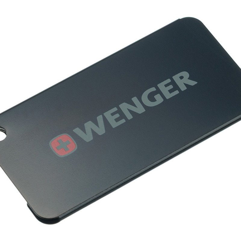 Бирка для багажа WENGER, черная, алюминий, 8 x 0,3 x 4 см