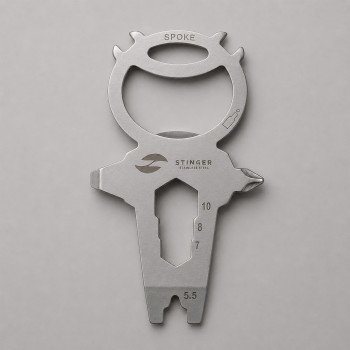 Мини-мультитул карманный Stinger, 68 x 41 мм, 7 функций, космонавт, нержавеющая сталь, серебристый, в блистере