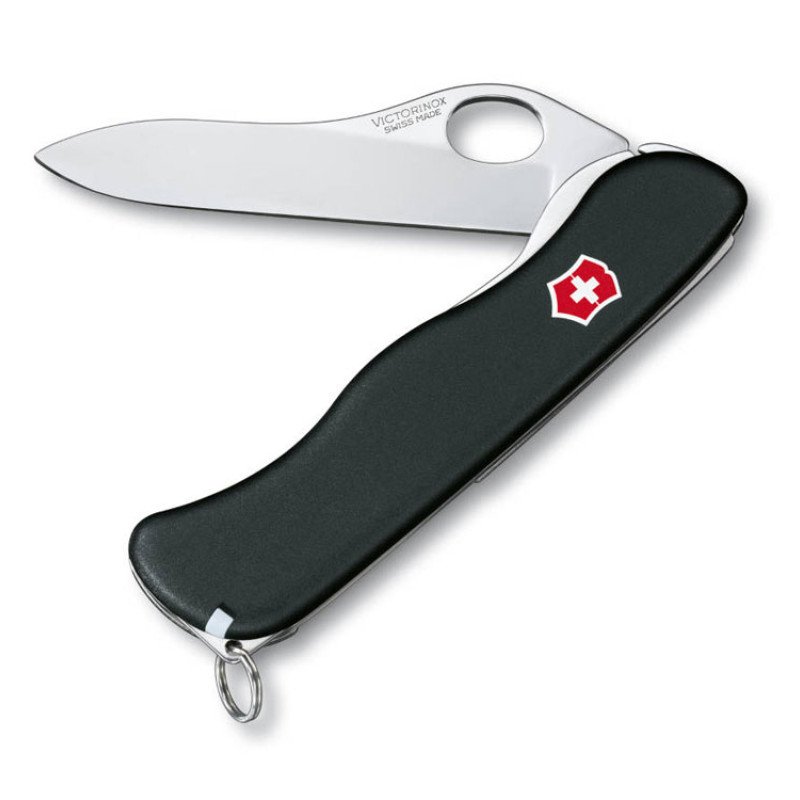 Нож перочинный VICTORINOX Sentinel Clip, 111 мм, 5 функций, с фиксатором лезвия, чёрный Нож перочинный VICTORINOX Sentinel Clip, 111 мм, 5 функций, с фиксатором лезвия, чёрный