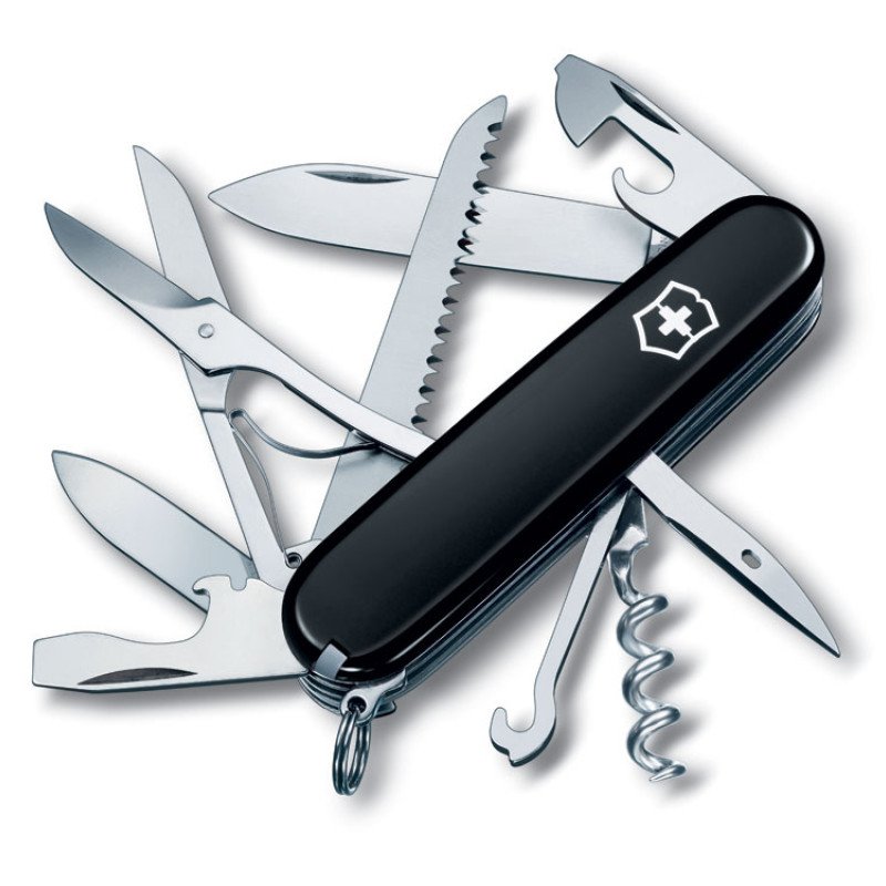 Нож перочинный VICTORINOX Huntsman, 91 мм, 15 функций, чёрный Нож перочинный VICTORINOX Huntsman, 91 мм, 15 функций, чёрный