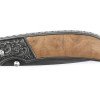 Нож складной Stinger, 71 мм, (чёрный), материал рукояти: сталь/дерево (коричневый)
