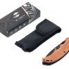 Нож складной Stinger, 120 мм, (чёрный), материал рукояти: дерево/сталь (коричневый)
