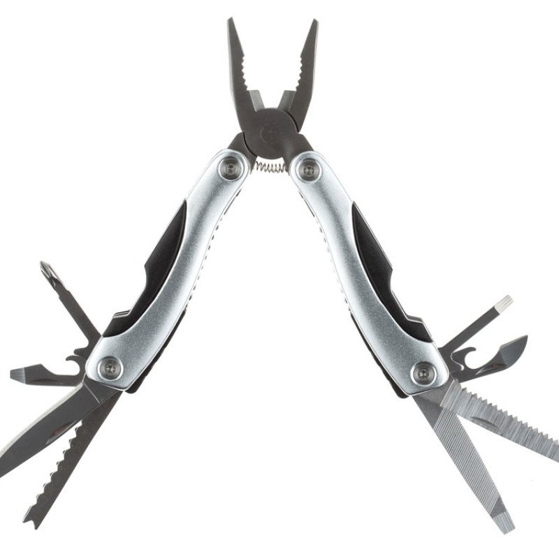Мультитул Stinger, 100x50 мм, 15 функций, сталь/алюминий/пластик, серебристый, в нейлоновом чехле Мультитул Stinger, 100x50 мм, 15 функций, сталь/алюминий/пластик, серебристый, в нейлоновом чехле