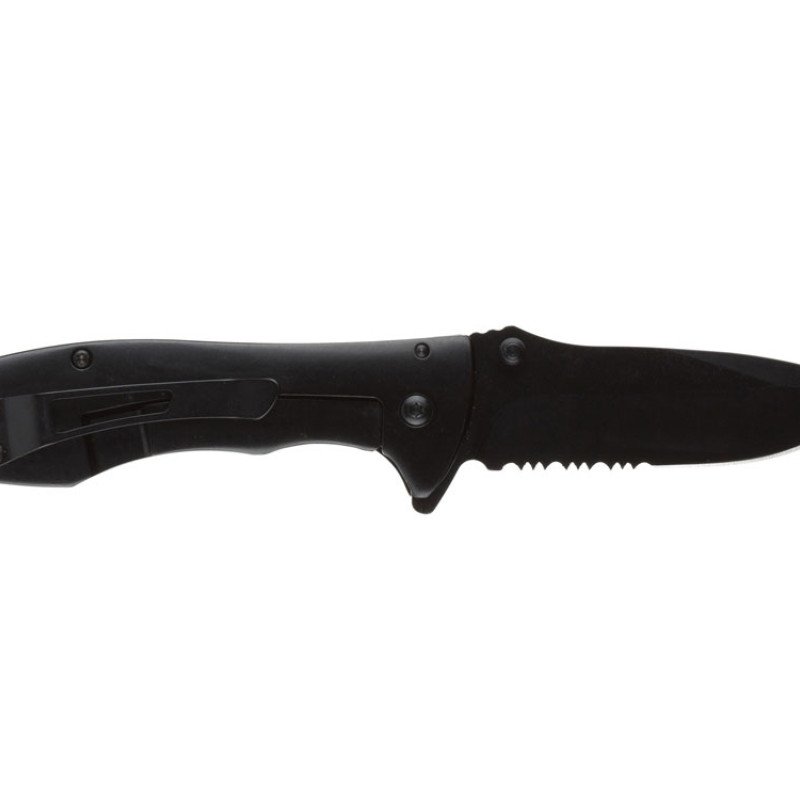 Нож складной Stinger, 80 мм, (чёрный), материал рукояти: сталь/алюминий (чёрный)